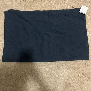 Pottery Barn Everyday Linen Midnight Navy Blue Pillowcase Cover Lumbar 16”x26”